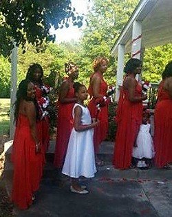 red bridesmaid dresses